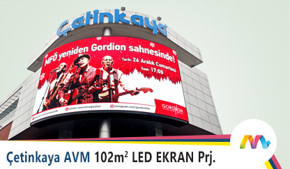 102 m2 Via Ajans Çetinkaya AVM Curved Dış Mekan Led Ekran Projesi