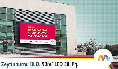 90 m2 Zeytinburnu Belediyesi Kültür Ve Sanat Merkezi Dış Mekan Led Ekran Projesi